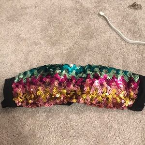 Victoria Secret Sequin Bandeau Swim Top